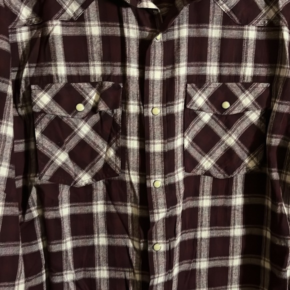 Long sleeve flannel snap up shirt l1 - Picture 2 of 5